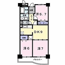 カレント 3DKの間取図画像