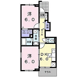 フィオーレ 2DKの間取図画像
