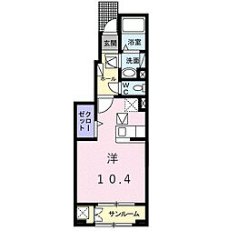 ベルフラワー2 ワンルームの間取図画像