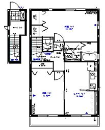キャピタル丸森Ａ棟 2階2DKの間取り