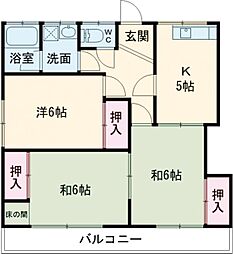 古賀ハイツ 2階3Kの間取り