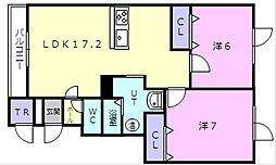 レインボーハウス元中野No.49 2LDKの間取図画像