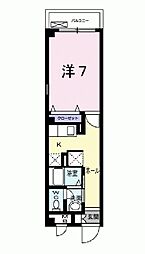 リヴァージュ出来島 1Kの間取図画像