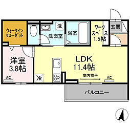 Cerisier 2階1LDKの間取り