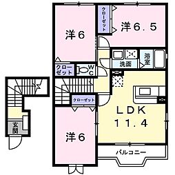 エアリースクエアA 3LDKの間取図画像