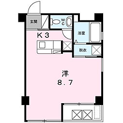 コリドールエスエフ 5階1Kの間取り