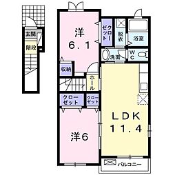 グリーンフィールズ 2LDKの間取図画像