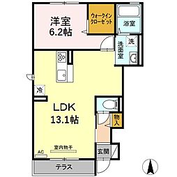 セジュールけやき坂　I棟 1階1LDKの間取り