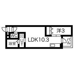 Warren kubomiI 1階1LDKの間取り