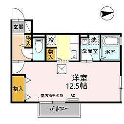 ベルメゾン　Ｂ棟 1階ワンルームの間取り
