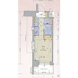 エステムプラザ京都烏丸五条 1Kの間取図画像