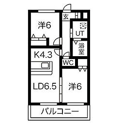 ジュエルA 2LDKの間取図画像