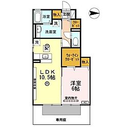 D-room東高松 1階1LDKの間取り