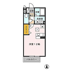 セジュールモナリエ笙 ワンルームの間取図画像