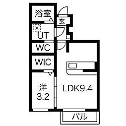 ヴィラ・ファルコン 1LDKの間取図画像