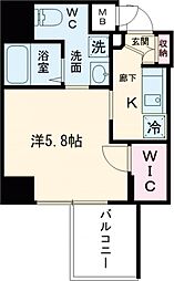 ララプレイス三宮ルミナージュ 12階1Kの間取り