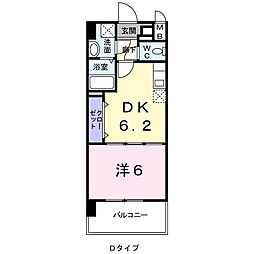 ヒルズ天神 1DKの間取図画像