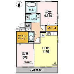 メゾン定正A 2LDKの間取図画像