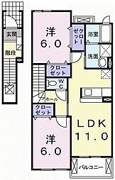 ミドルスクエア 2LDKの間取図画像