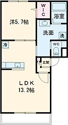 エーワイエーヒルズ 1LDKの間取図画像