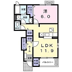 サンリットS.2 1LDKの間取図画像