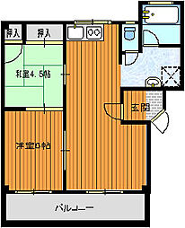 JR山陽本線 三原駅 徒歩28分の賃貸アパート 1階2LDKの間取り