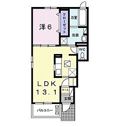 オーハン 1LDKの間取図画像