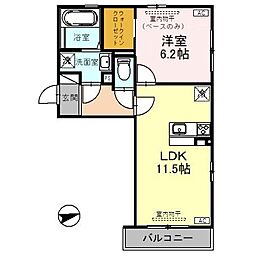 ミントハウスTKN 1LDKの間取図画像