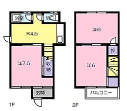 黒瀬長屋 1階3Kの間取り