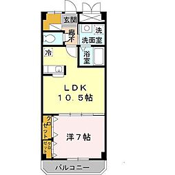 エルロード住吉6号館 1LDKの間取図画像