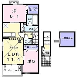 グランドステージ豊潤F 2LDKの間取図画像