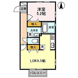グレース古川A 1LDKの間取図画像