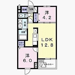 グランファーレ 2LDKの間取図画像