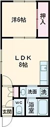 ヴァンベール 1DKの間取図画像