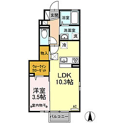 リアン 1LDKの間取図画像