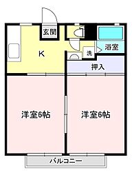 パナハイツ小針A 2Kの間取図画像