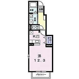 リバロックC ワンルームの間取図画像