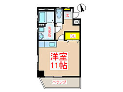 カテドラル・ジェイ ワンルームの間取図画像