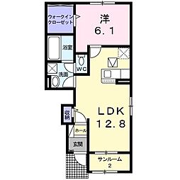 ル・プルミエ 1階1LDKの間取り