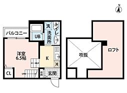 RAD賀茂 ワンルームの間取図画像