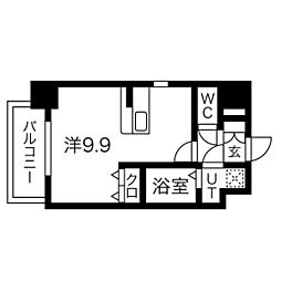 ザレジデンス志賀本通 ワンルームの間取図画像