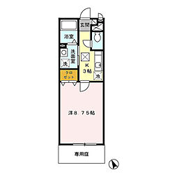 東武小泉線 西小泉駅 徒歩28分の賃貸アパート 1階1Kの間取り