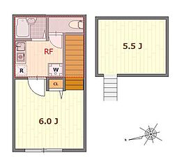 バーミープレイス国分寺 2階1Kの間取り
