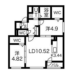 Franriz 2階2LDKの間取り
