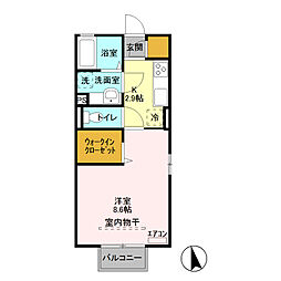 パトリア大手町 1Kの間取図画像