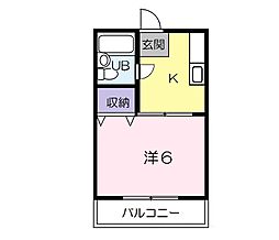 サンヒルズ尾道 2階1Kの間取り