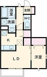 メゾンドモーリエ3 1DKの間取図画像