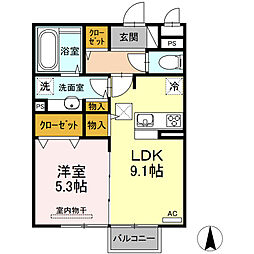 カサ・ドルチェA 1LDKの間取図画像