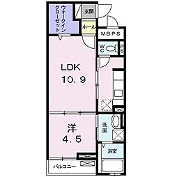 ロイヤル上足洗 1LDKの間取図画像