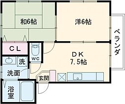 近江鉄道近江本線 ひこね芹川駅 徒歩27分の賃貸アパート 2階2DKの間取り